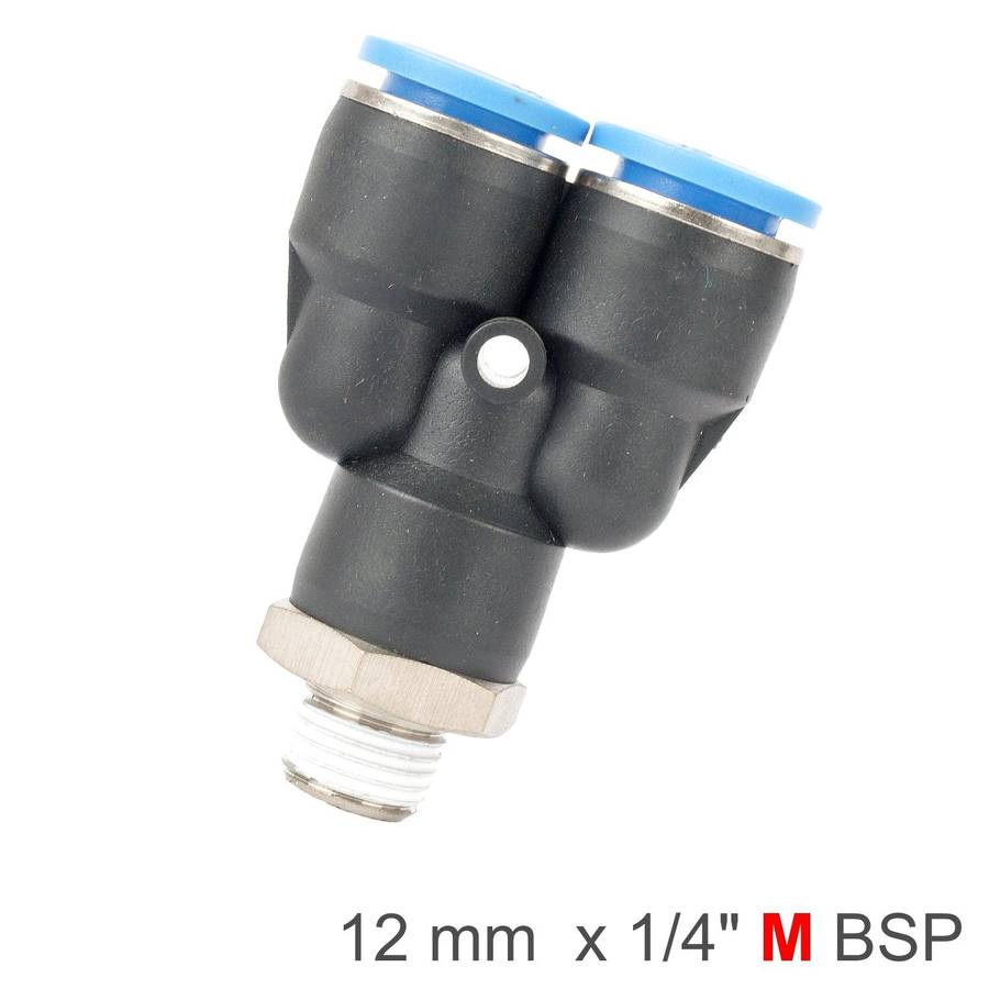 Aircraft Pu Hose Fitting Y Joint 12 Mm 1/4 M