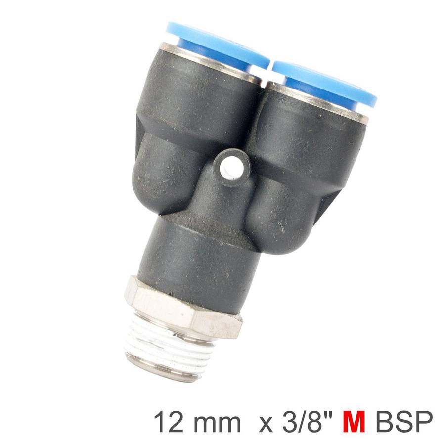 Aircraft Pu Hose Fitting Y Joint 12 Mm 3/8 M