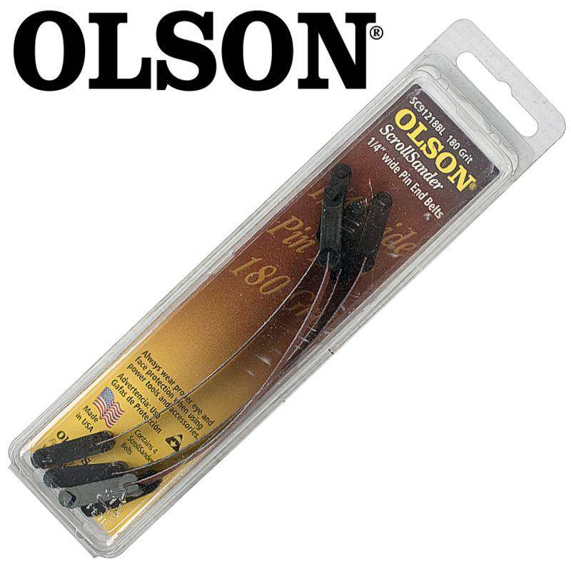 Olson Scroll Saw Sander 5' 125 Mm X 1/4' 180 G Pin End 4 Pc