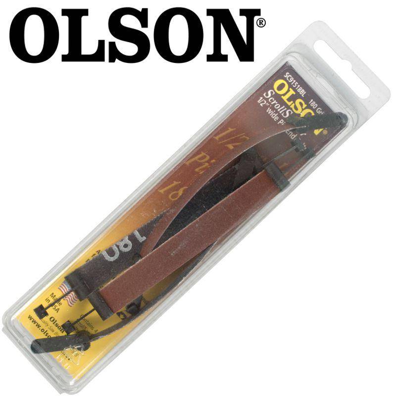 Olson Scroll Saw Sander 5' 125 Mm X 1/2' 180 G Pin End 4 Pc