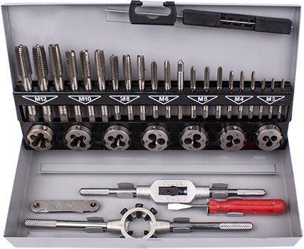 Tork Craft Tap And Die Set 32 Pce 3 12 Mm Hss In Steel Case