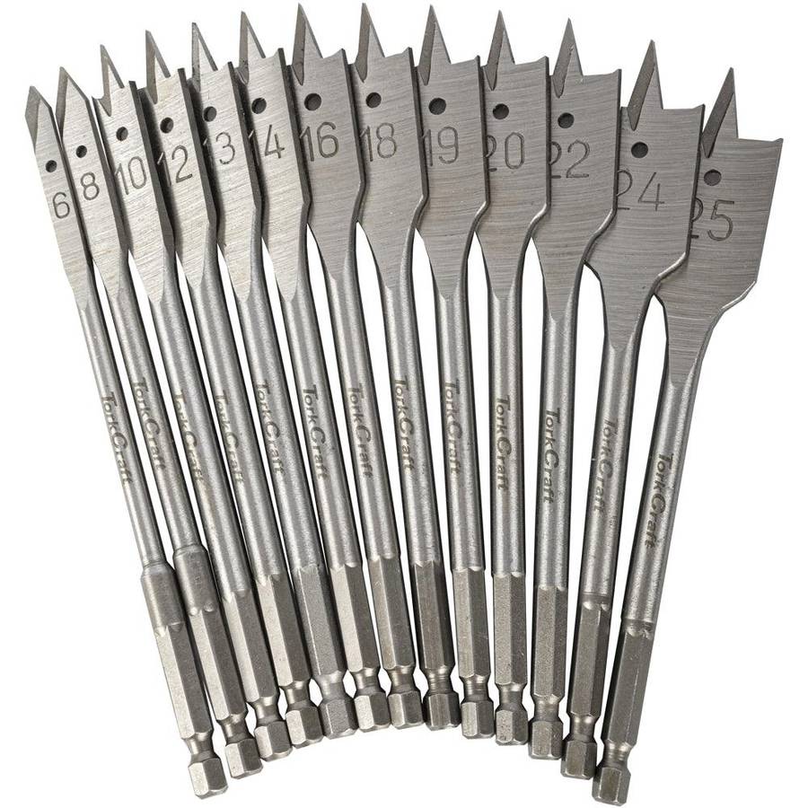Tork Craft Spade Bit Set 13 Pce Double Blister