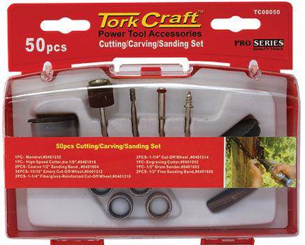 Tork Craft Cutting Carving Sanding Set 50 Pce Mini