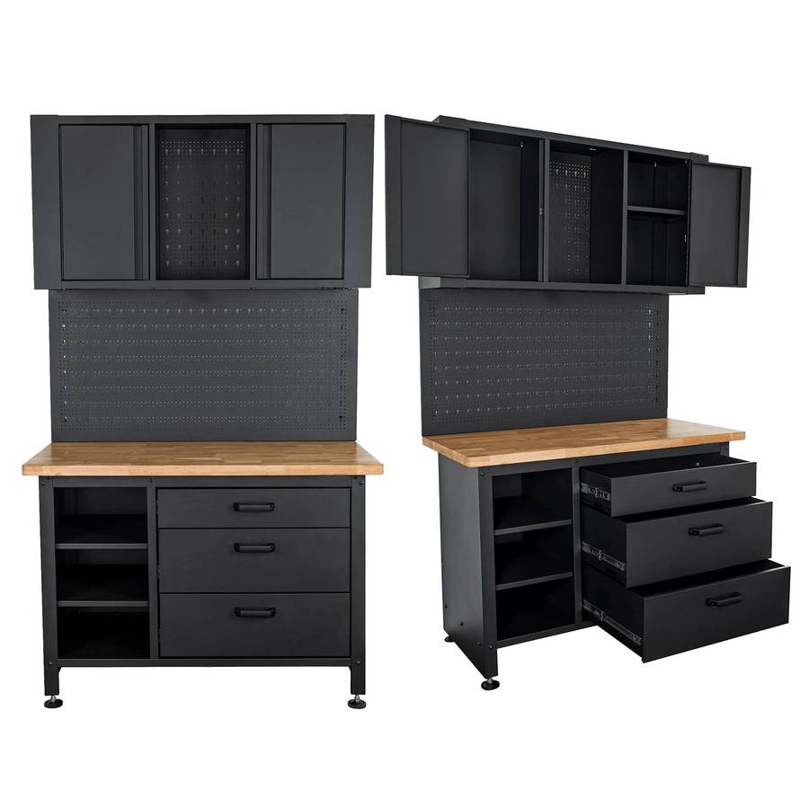Wall Mount Metal Storage Unit 2000 X1200 Mm Cupboard/Peg Board/Work Benc