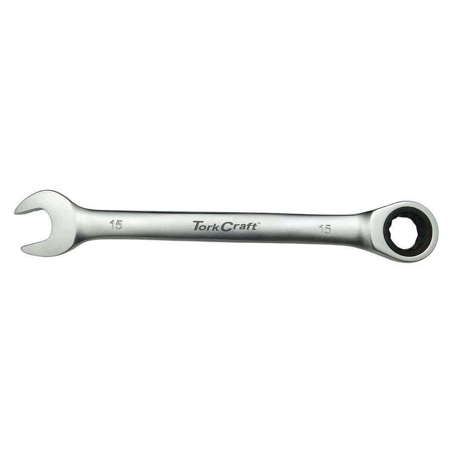 Tork Craft Combination Ratchet Wrench 15 Mm Fixed Head Spanner