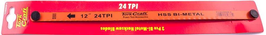 Tork Craft 2 Pc Hacksaw Blade Bi Metal 24 Tx300 Hanging Card