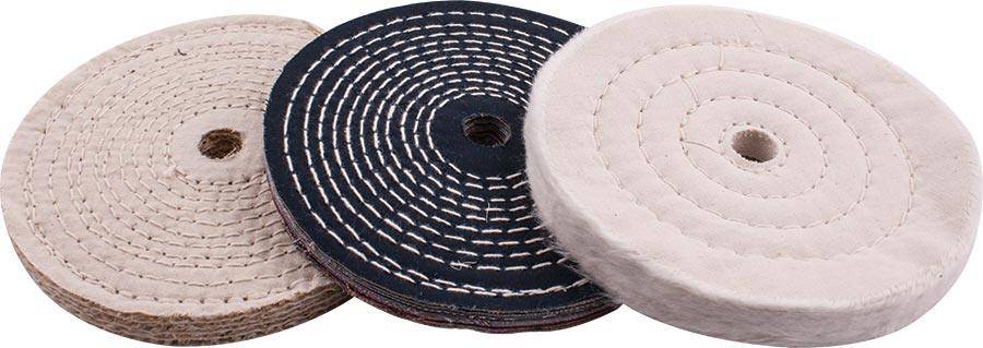 Tork Craft Buffing Wheel Kit 3 Pcs 150 Mm White & Denim Stiched & Sisal Polishing