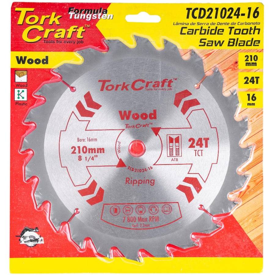 Tork Craft Blade Tct 210 X 24 T 16 Mm General Purpose Rip