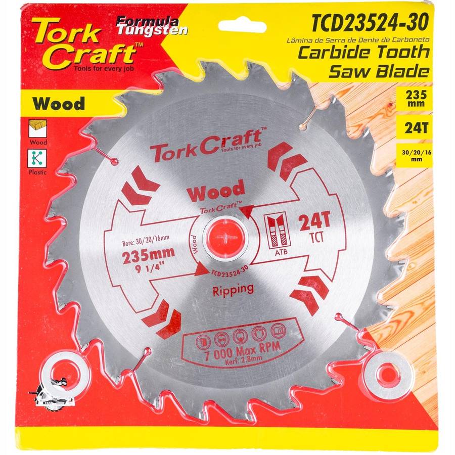 Tork Craft Blade Tct 235 X 24 T 30/20/16 General Purpose Rip