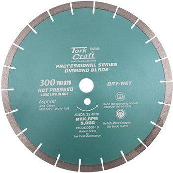 Tork Craft Diamond Blade 300 X 25.4 Mm Asphalt Hot Pressed Segmented Tar