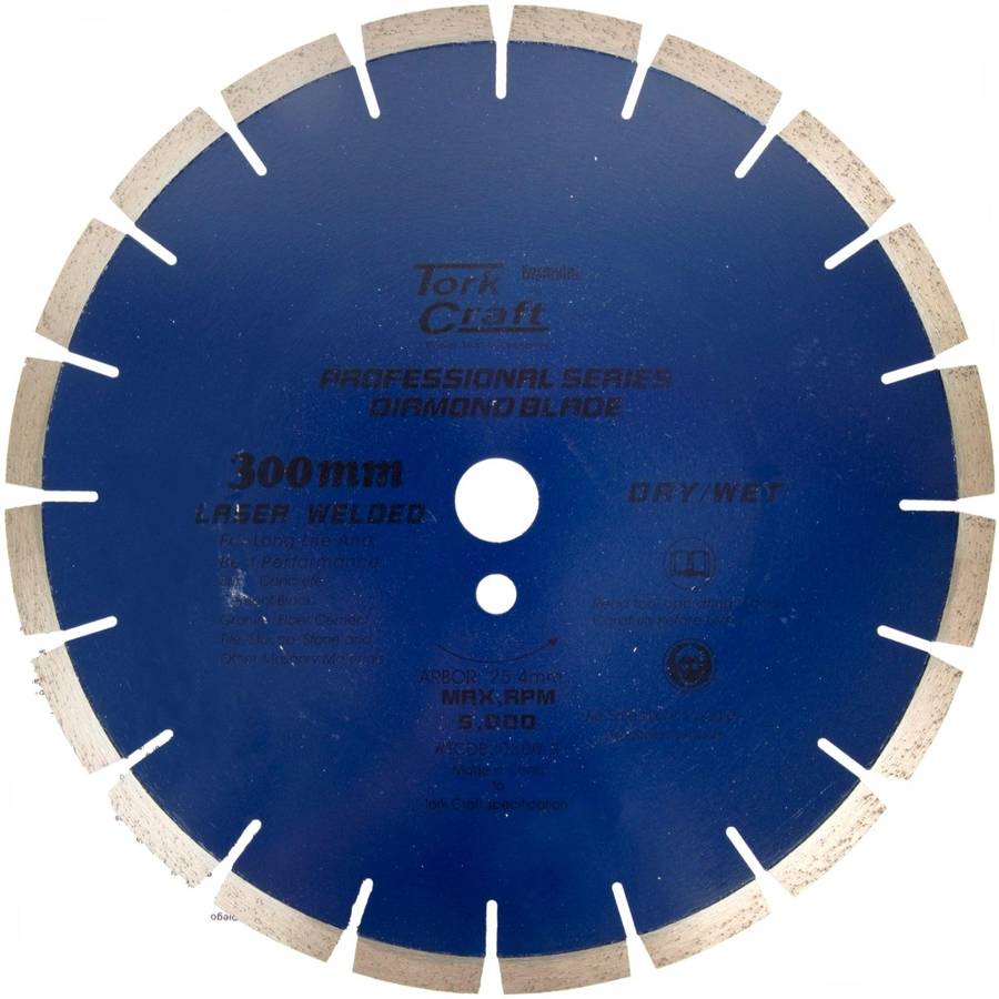 Tork Craft Dia. Blade 300x12x25.4 Mm Gen. Purp. Laser Welded Segmented