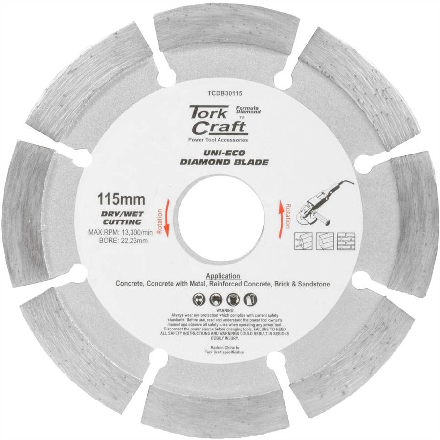 Tork Craft Diamond Blade Segm 115 Mm X 10 Mm Reinforced Concrete