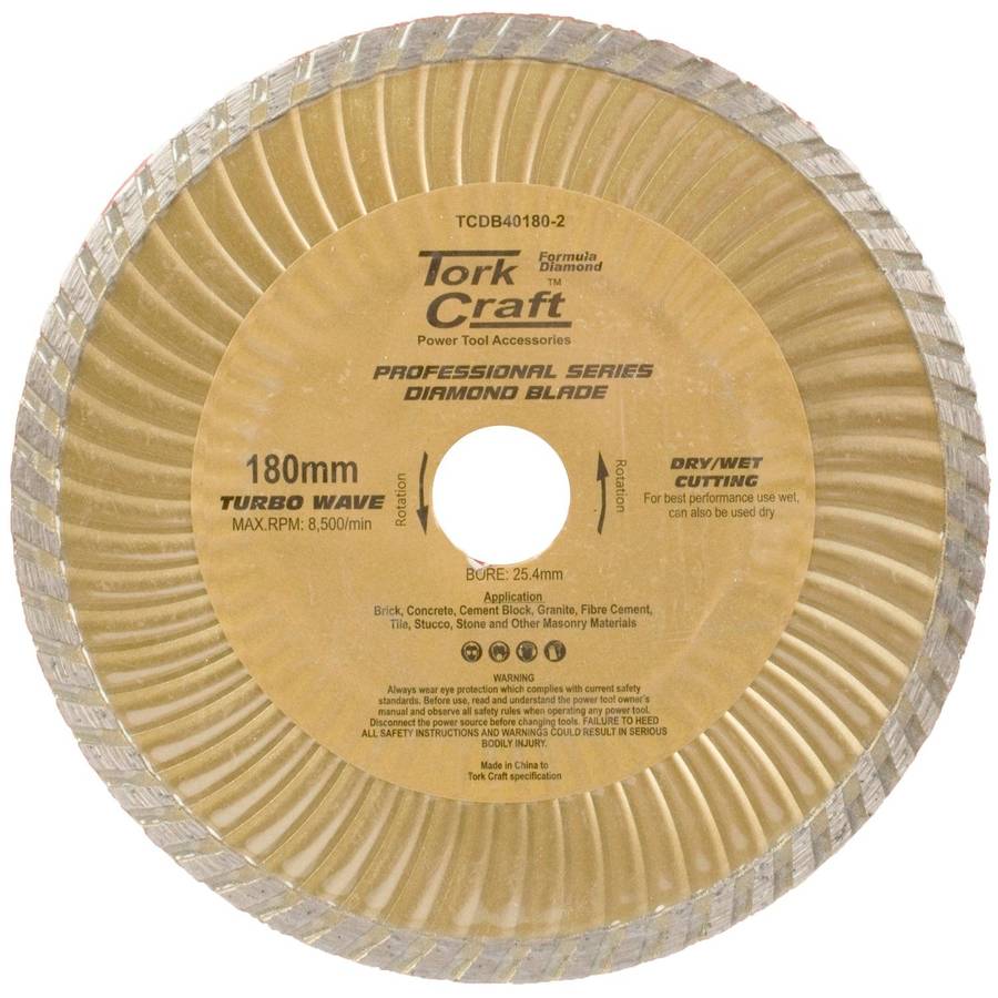 Tork Craft Diamond Blade 180 X22.22 Mm Turbo Wave