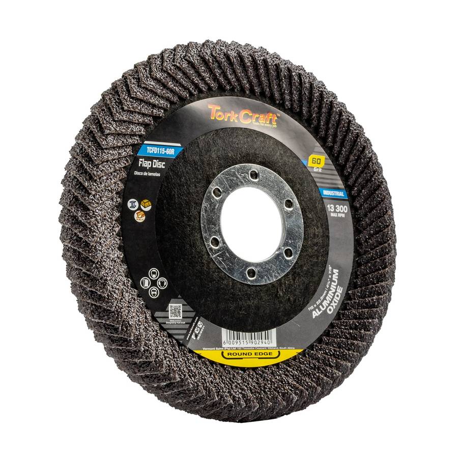 Tork Craft Flap Disc Round Edge A/O 115 Mm 60 Grit Flat