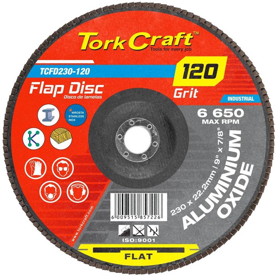 Tork Craft Flap Sanding Disc 230 Mm 120 Grit A/O
