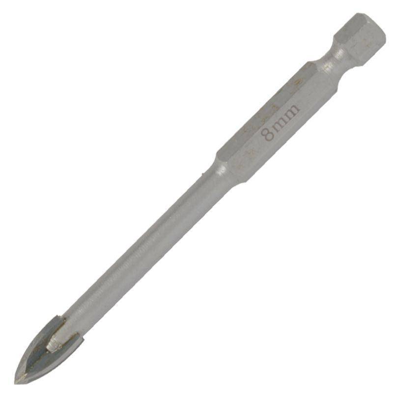 Tork Craft Glass & Tile Drill 8 Mm 4 Flute With Hex Shank