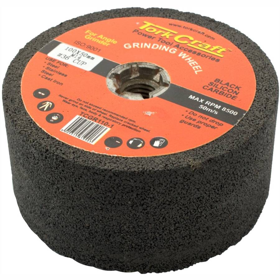 Tork Craft Grinding Wheel 100 X50 Mm M14 Bore #36 Cup Angle Grinder