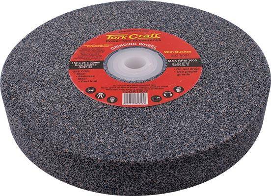 Tork Craft Grinding Wheel 150 X25 X32 Mm Bore Coarse 36 Gr W/Bushes For Bench Grinder