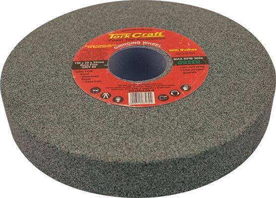 Tork Craft Grinding Wheel 150 X25 X32 Mm Bore Fine 60 Gr W/Bushes For B/G Green