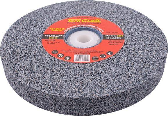 Tork Craft Grinding Wheel 150 X20 X32 Mm Black Coarse 36 Gr W/Bushes For Bench Grin