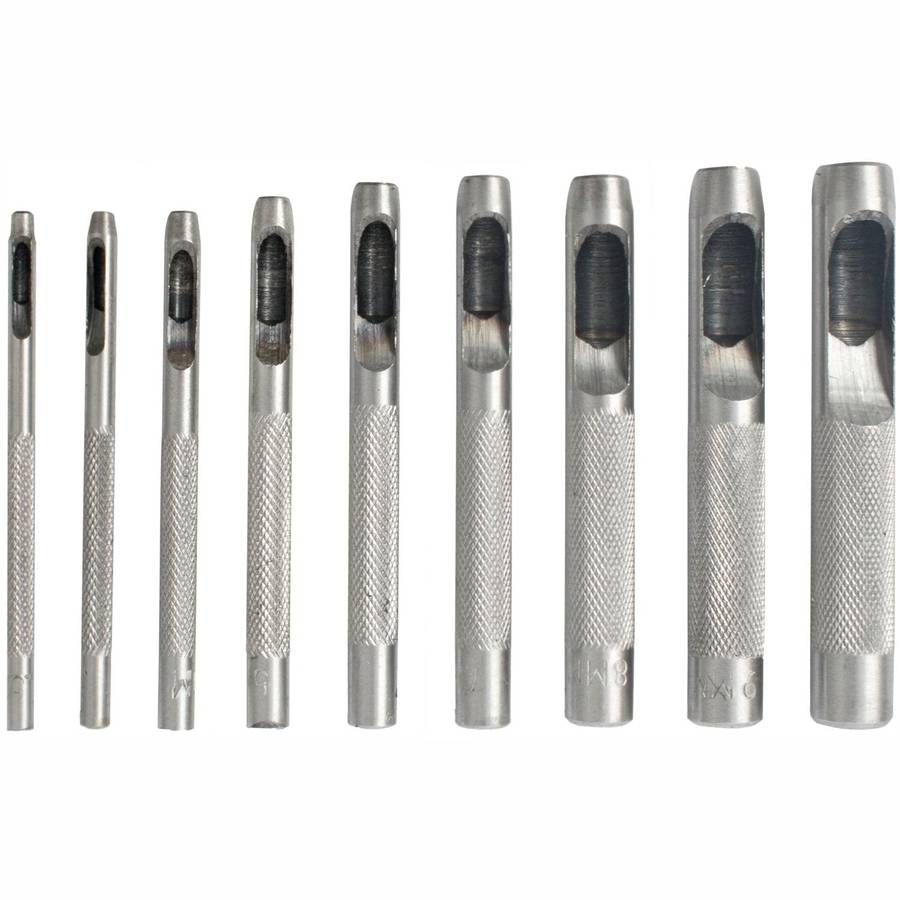 Tork Craft Hollow Punch Set 9 Pc 2.5 10 Mm Carb. Steel