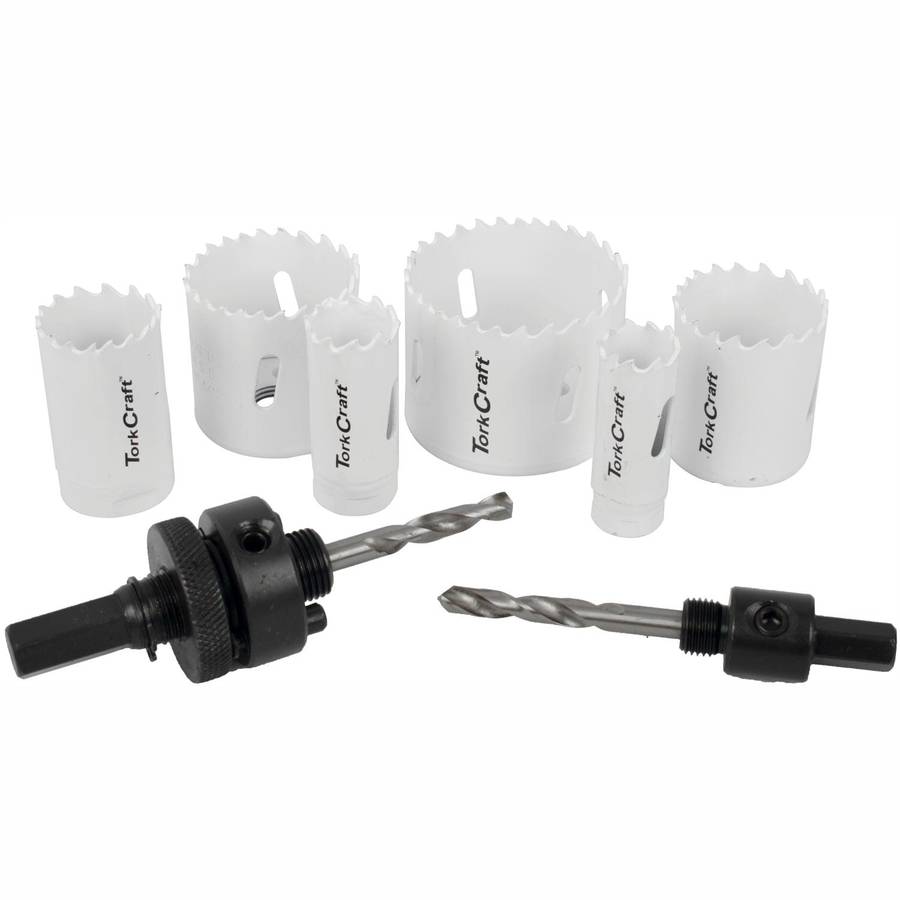 Tork Craft Holesaw Set 9 Pc In Case Bi Metal 19 22 29 38 44 57 Mm