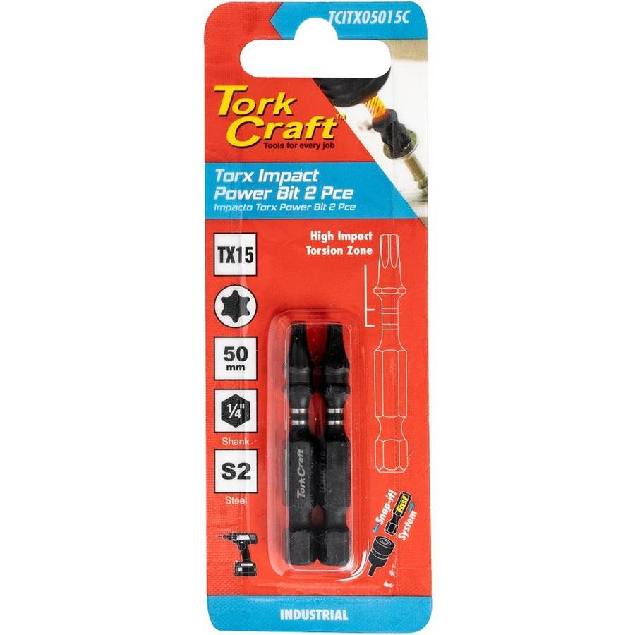 Tork Craft Torx Tx 15 Impact Power Bit 50 Mm 2 Pc Carded