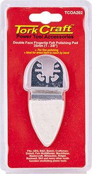 Tork Craft Quick Change Base & Arbor 35 Mm D/F Fingertip Felt Polishing Pad