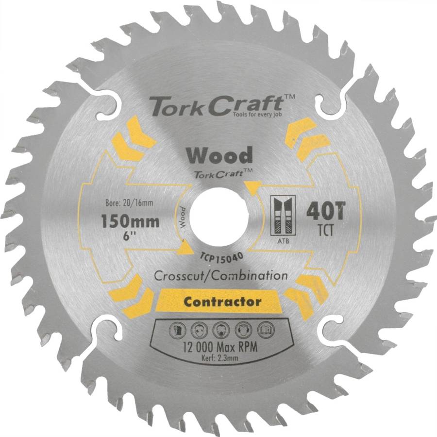 Tork Craft Blade Contractor 150 X 40 T 20/16 Circular Saw Tct