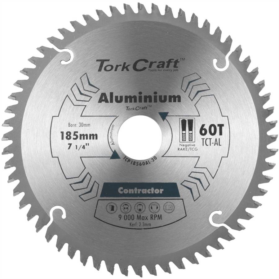 Tork Craft Blade Contractor Alum 185 X 60 T 30 Circular Saw Tct