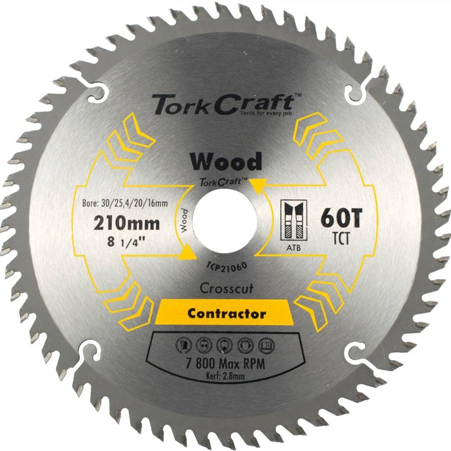 Tork Craft Blade Contractor 210 X 60 T 30 1 20 16 Circular Saw Tct