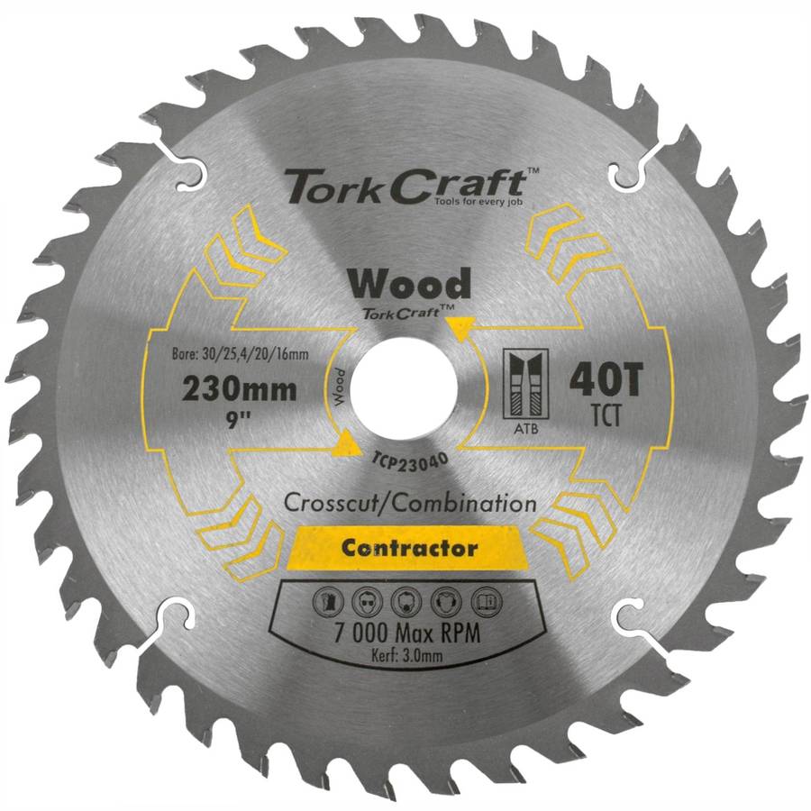 Tork Craft Blade Contractor 230 X 40 T 30/1/20/16 Circular Saw Tct