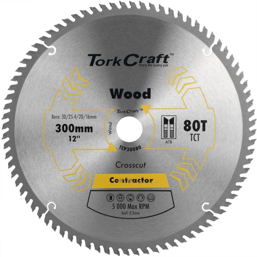 Tork Craft Blade Contractor 300 X 80 T 30/1/20/16 Circular Saw Tct
