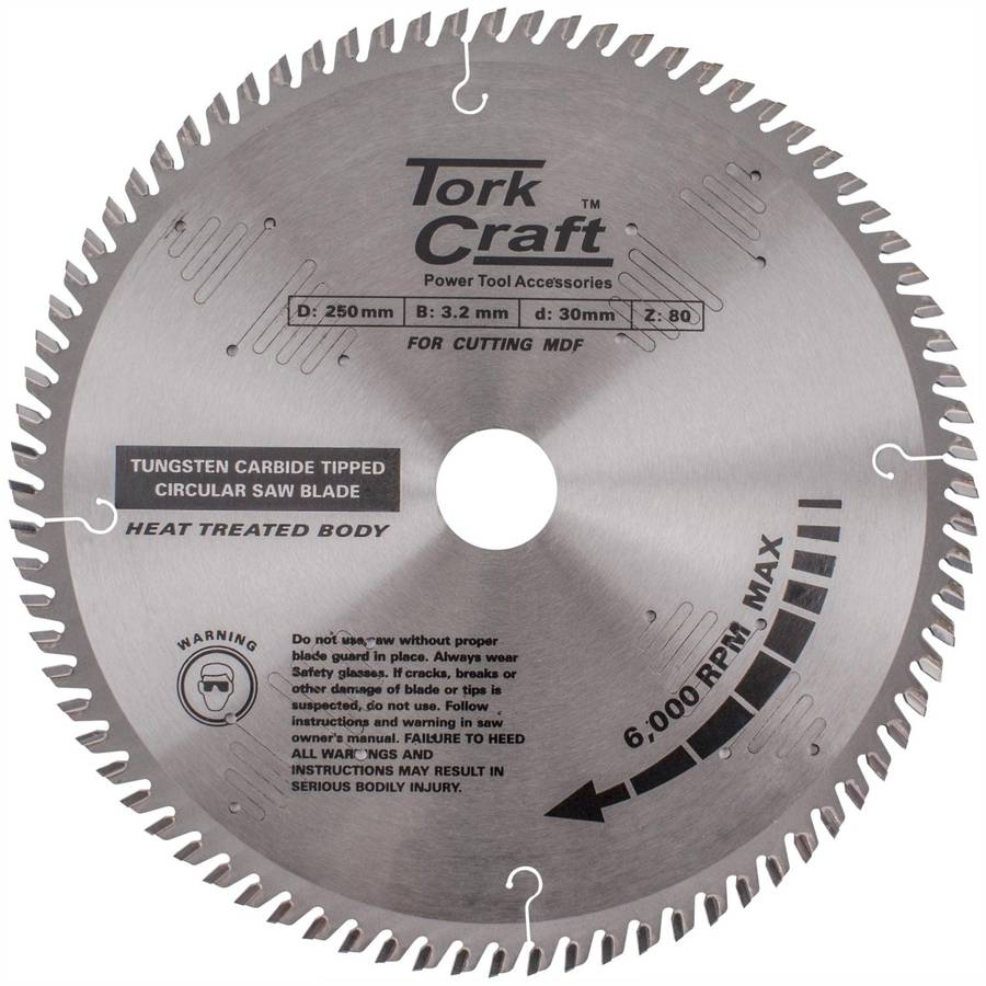 Tork Craft Blade Tct 250 X 80 T 30 Mm Alum Tcg Negative Profesional Industrial