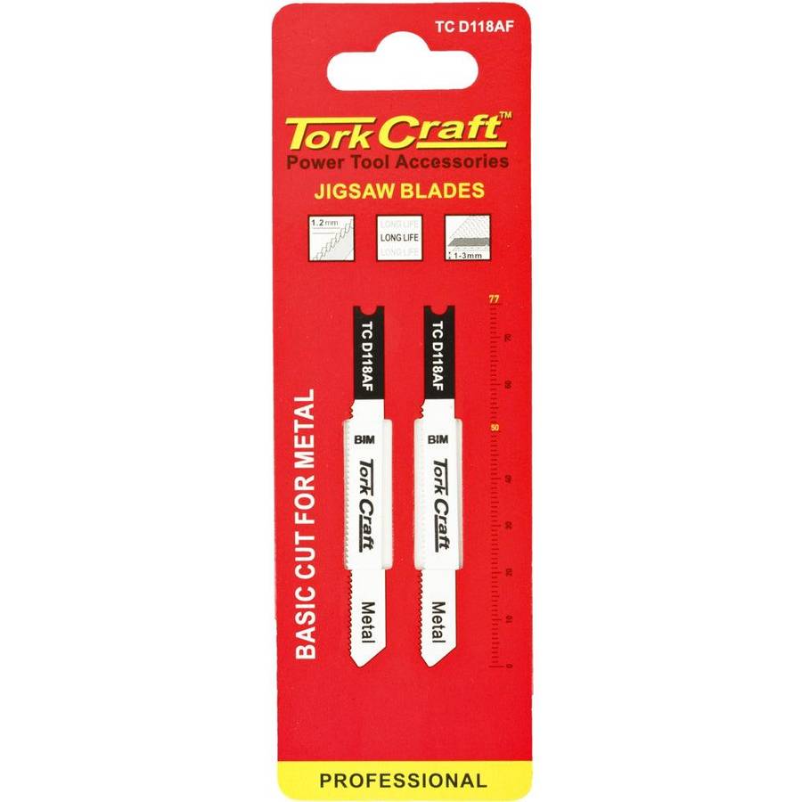Tork Craft U Shank Jigsaw Blade 21 Tpi Metal 1.2 Mm 2 Pc