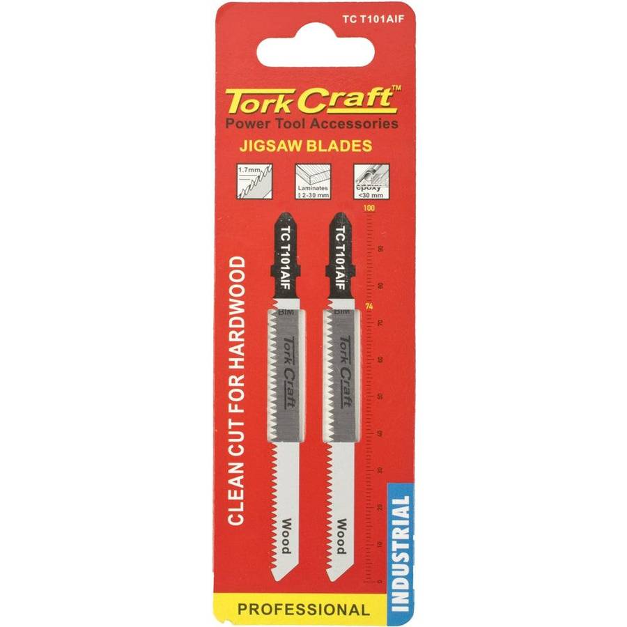 Tork Craft T Shank Jigsaw Blade For Hardwood 1.7 Mm 14 Tpi 100 Mm 2 Pc