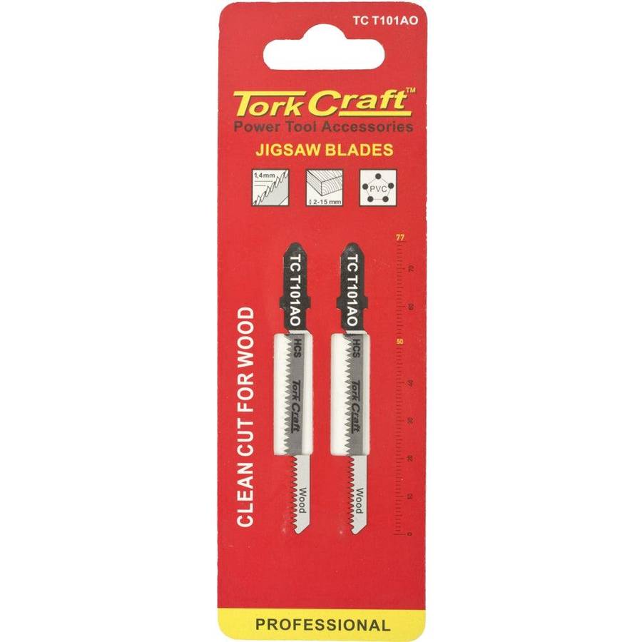 Tork Craft T Shank Jigsaw Blade For Wood 1.3 Mm 20 Tpi 75 Mm 2 Pc