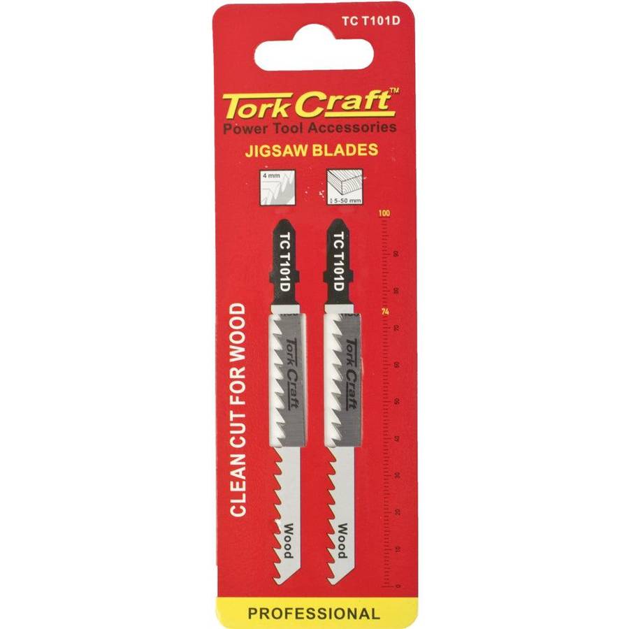 Tork Craft T Shank Jigsaw Blade For Wood 4 Mm 6 Tpi 100 Mm 2 Pc
