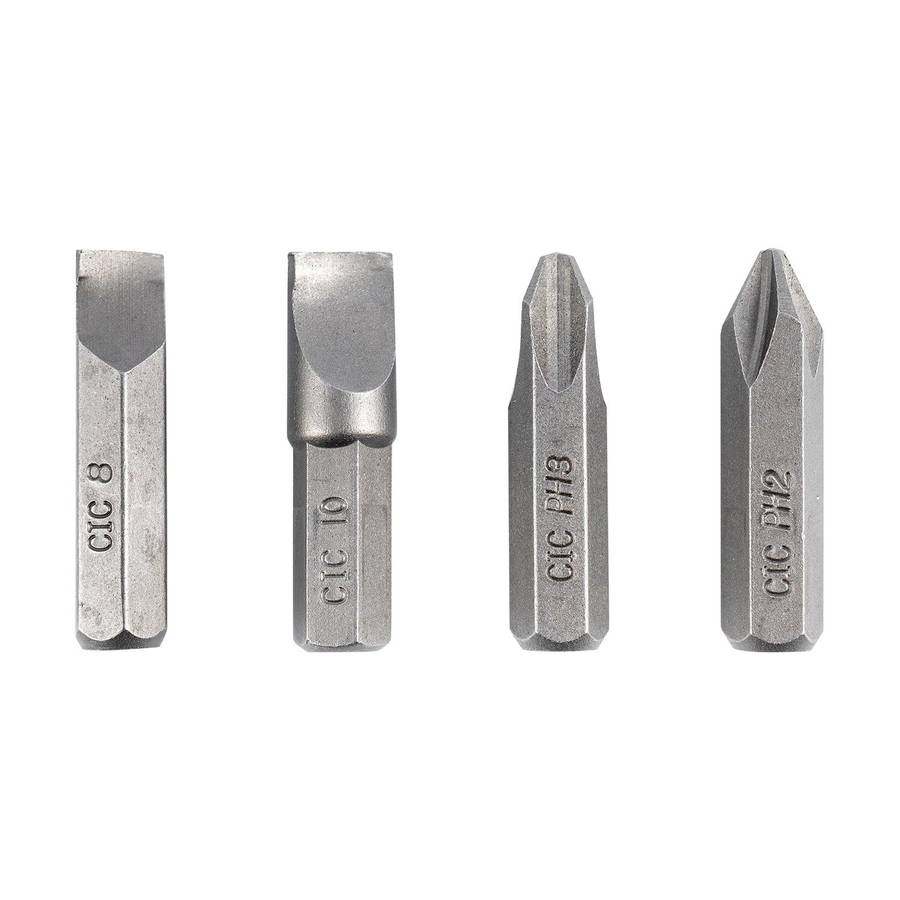 Tork Craft Impact Driver Insert Bits 4 Pc 5/16' Ph2/Ph3/Sl8 Mm/Sl10 Mm