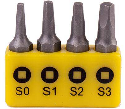 Tork Craft Screwdriver Bit Set Square Recess 4 Pce 25 Mm Sq0.1.2.3