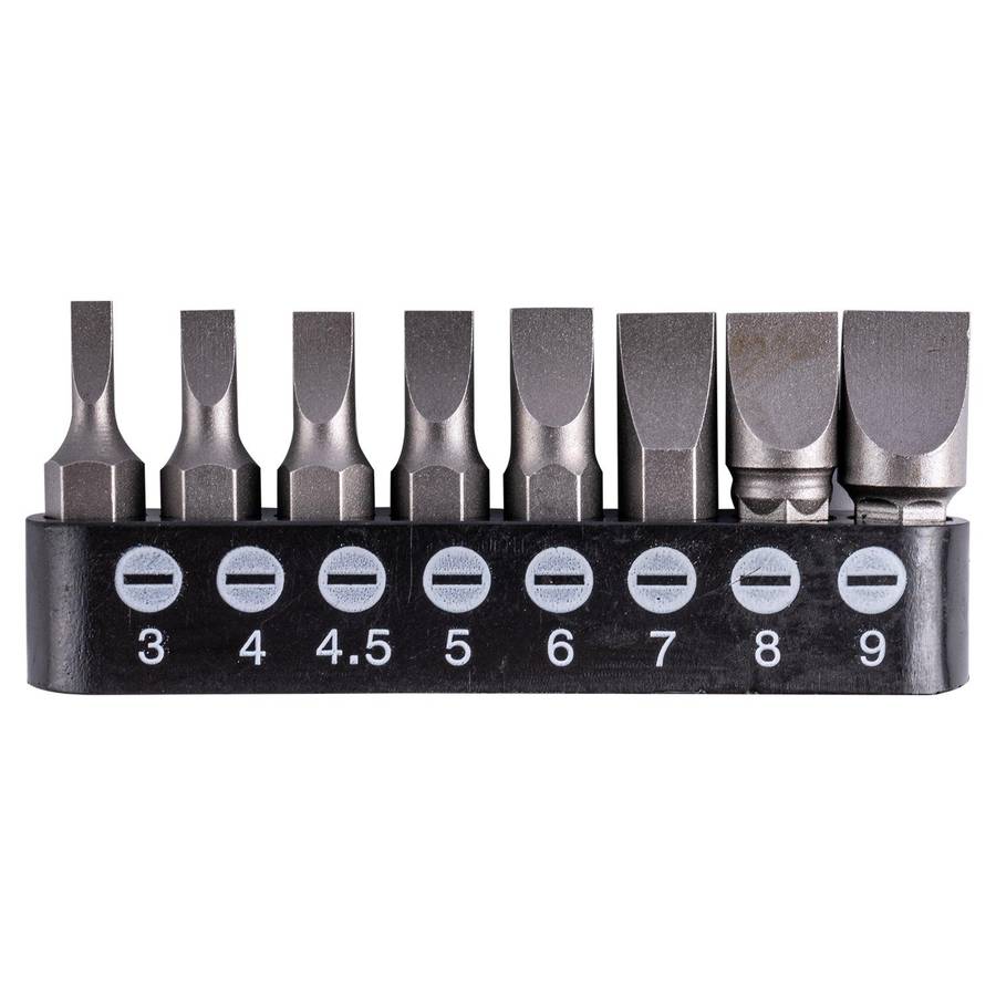 Tork Craft Insert Bit Set 8 Pce Slotted 3 Mm 9 Mm 25 Mm