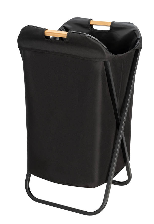 Wenko Laundry Basket 72 L Foldable Frame Loft Black