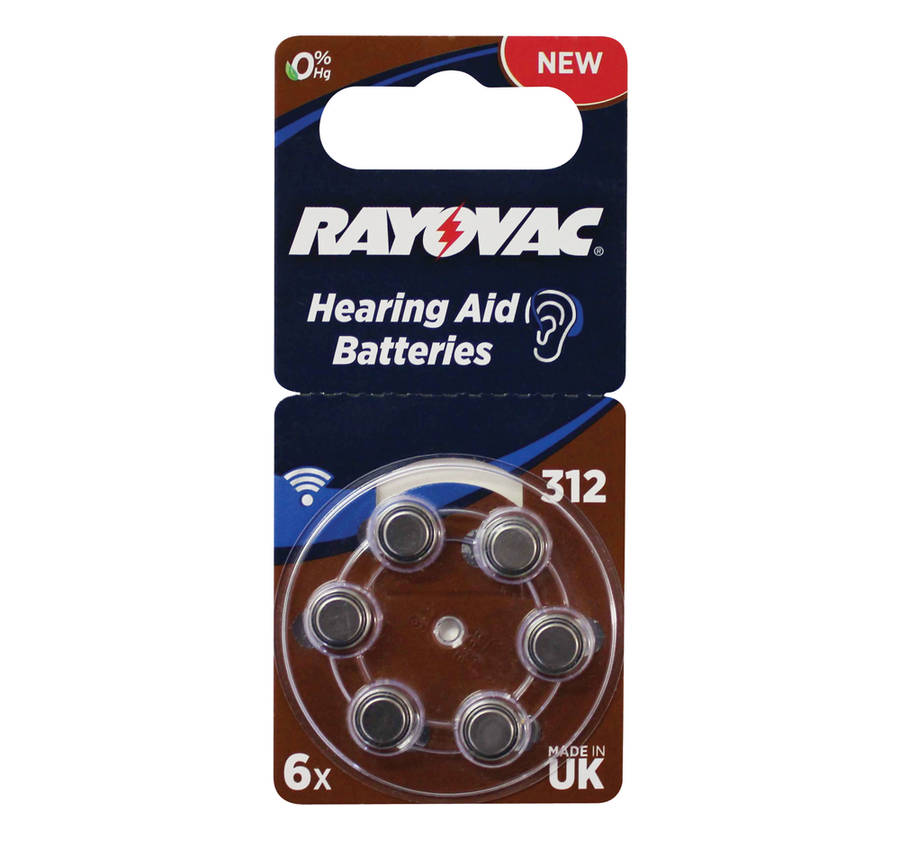 Rayovac Size 312 Hearing Aid Batteries (6 Pack)