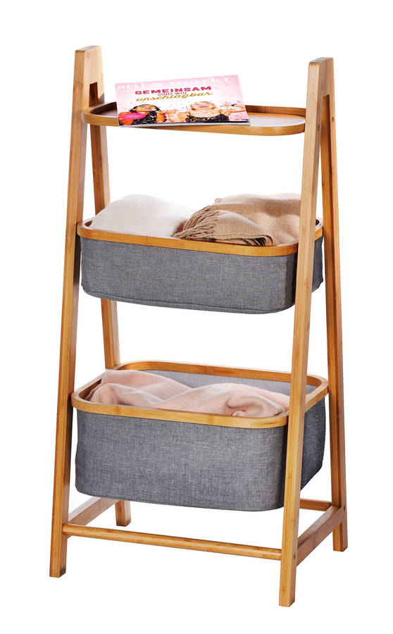 Wenko Shelf Unit With 2 Baskets Bahari Bamboo
