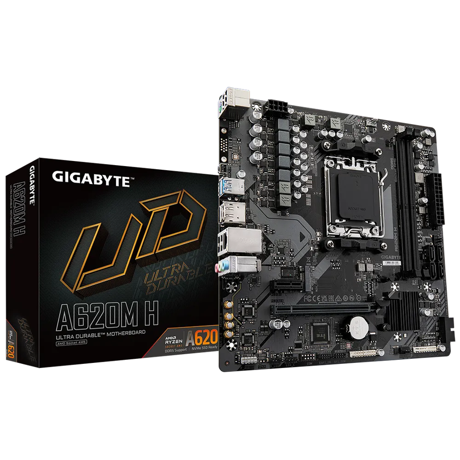 Gigabyte AMD A620 Chipset For AMD AM5; 2X Dual DDR5; 1X M2; HDMI; DP; MATX.