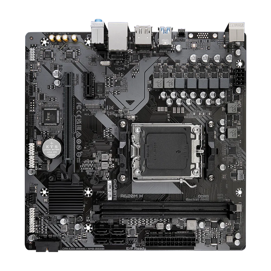 Gigabyte AMD A620 Chipset For AMD AM5; 2X Dual DDR5; 1X M2; HDMI; DP; MATX.