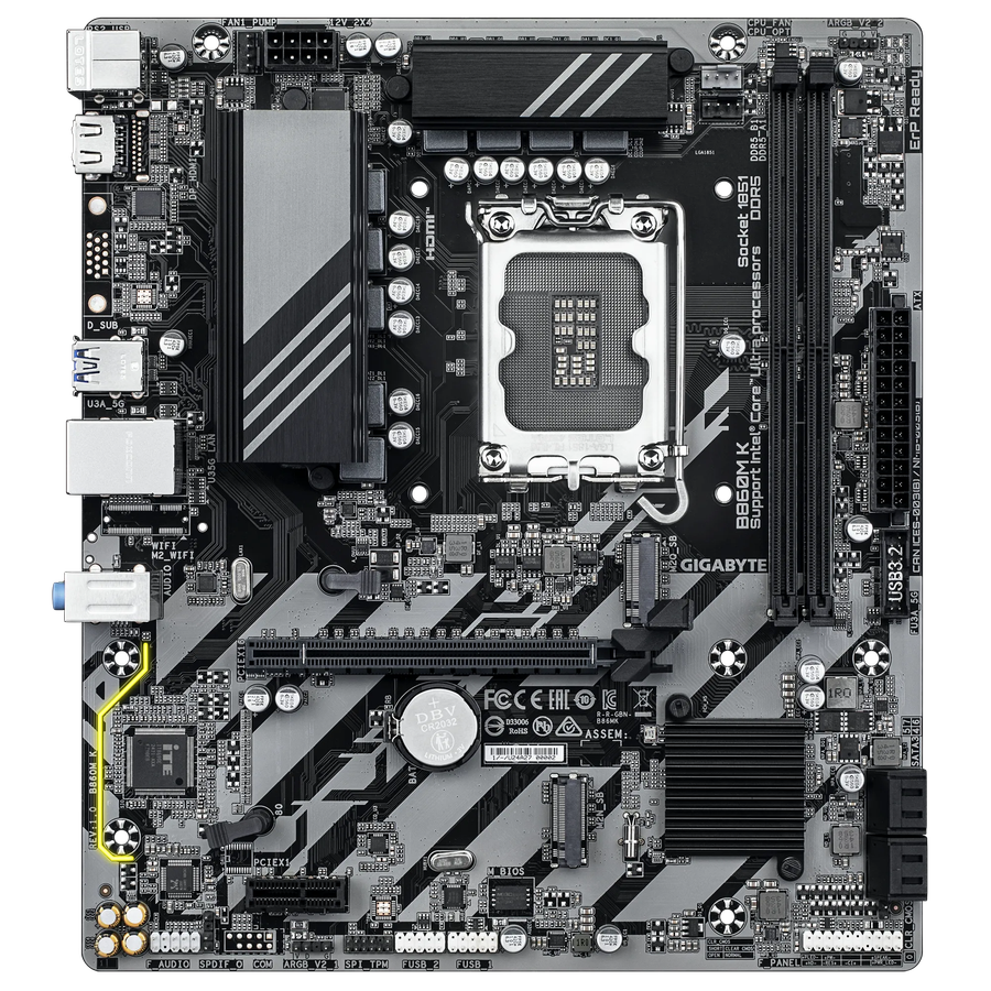 Gigabyte INTEL® B860 Chipset For Lga 1851; 2X DDR5; 2X M2; HDMI; MATX