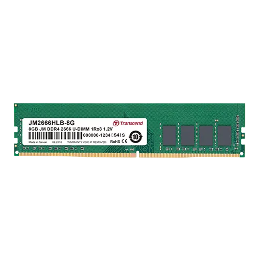 Transcend 16GB Jet Memory DDR4 2666MHZ Desktop U-Dimm 2RX8 1GX8 CL19