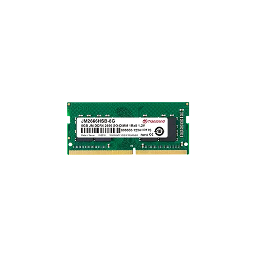 Transcend Jet Memory 8GB DDR4 2666MHZ SO-DIMM 1RX8 1GX8 CL19 1.2V