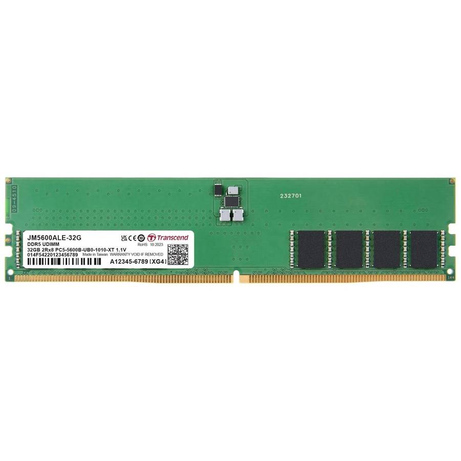 Transcend Jet Memory 32GB DDR5-5600 Unbuffered Desktop Long-Dimm 2RX8 CL46 (2GX8)X16